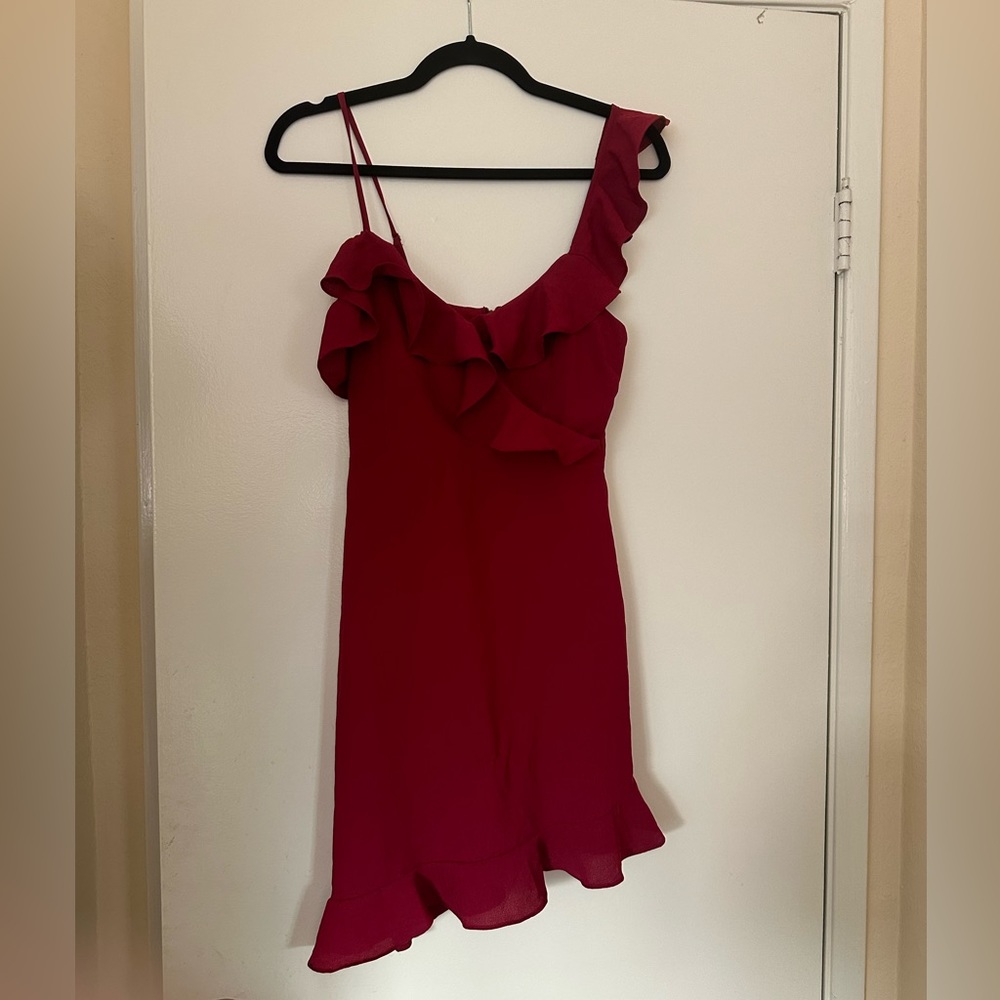 Lulu’s Ruffle Asymmetric Mini Dress